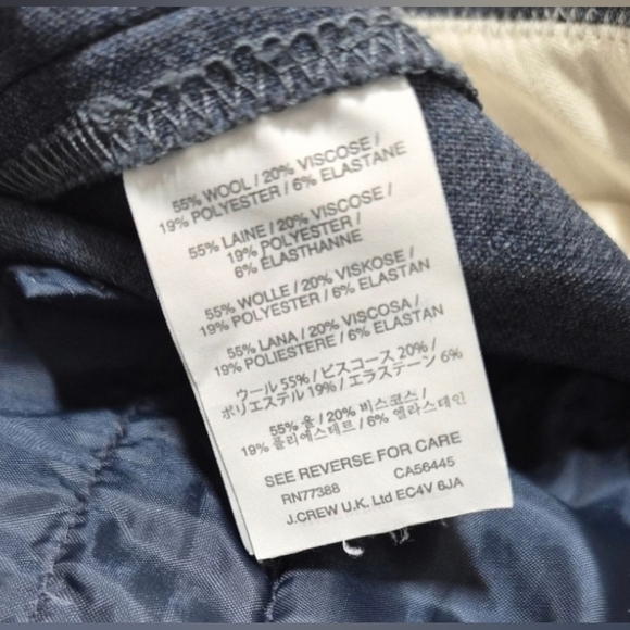 J Crew Blue Flat Front Wool Blend Kickout Pants Size 2 - Picture 5 of 8
